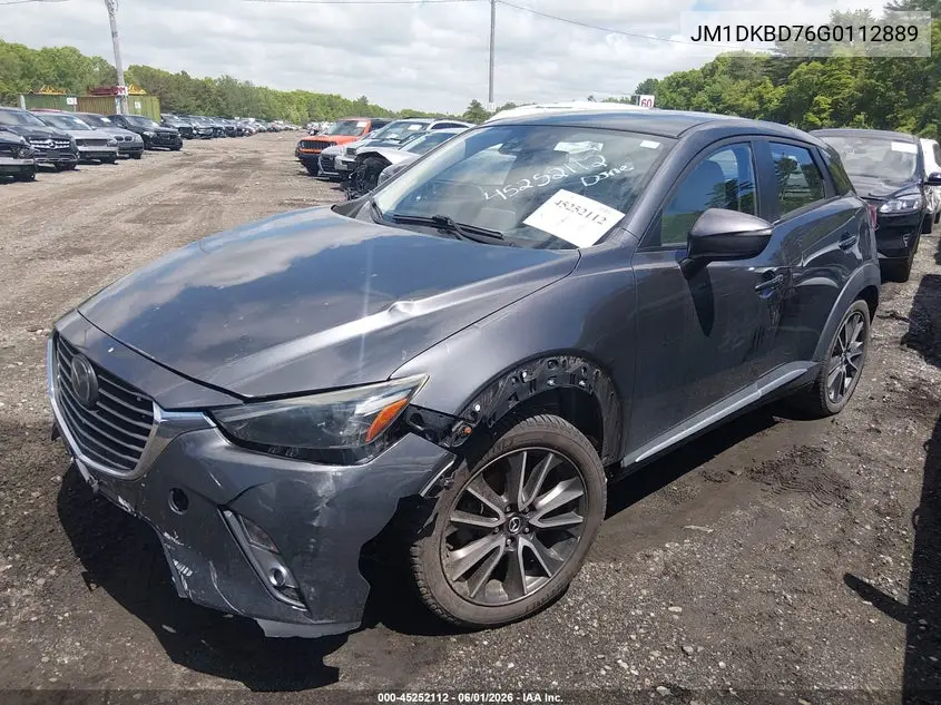 2016 Mazda Cx-3 Grand Touring VIN: JM1DKBD76G0112889 Lot: 45252112