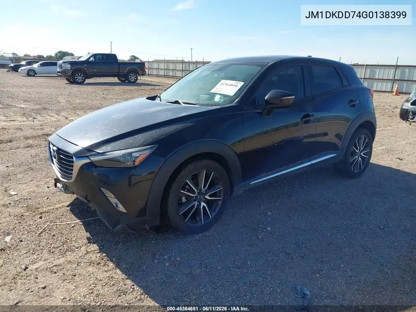 2016 Mazda Cx-3 Grand Touring VIN: JM1DKDD74G0138399 Lot: 45364651