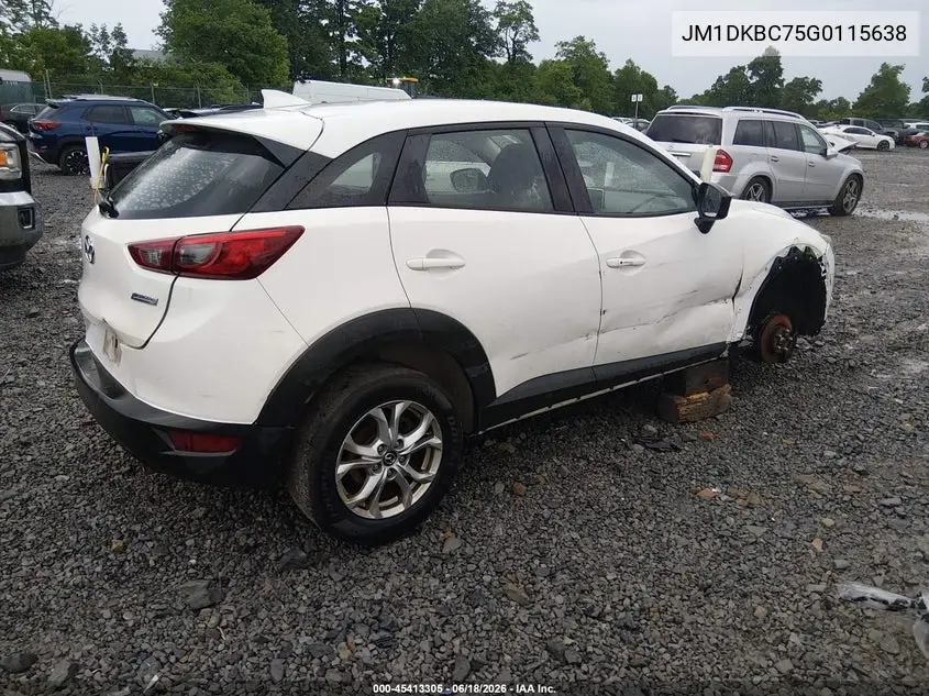 2016 Mazda Cx-3 Touring VIN: JM1DKBC75G0115638 Lot: 45413305