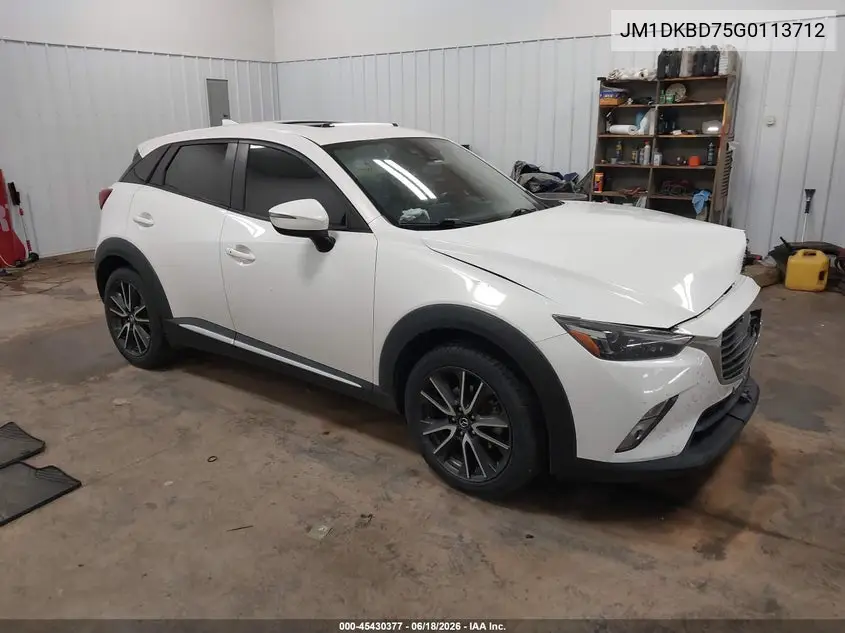 2016 Mazda Cx-3 Grand Touring VIN: JM1DKBD75G0113712 Lot: 45430377