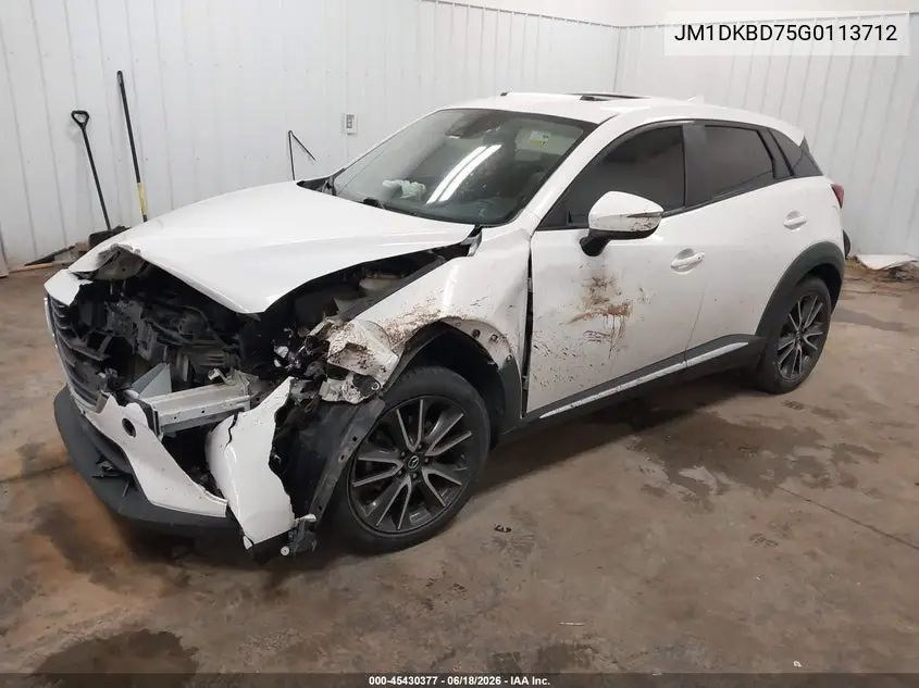 2016 Mazda Cx-3 Grand Touring VIN: JM1DKBD75G0113712 Lot: 45430377