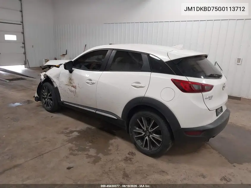 2016 Mazda Cx-3 Grand Touring VIN: JM1DKBD75G0113712 Lot: 45430377