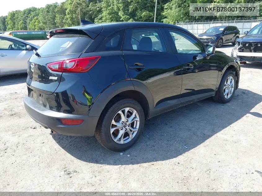 2016 Mazda Cx-3 Sport VIN: JM1DKFB78G0137397 Lot: 45433349