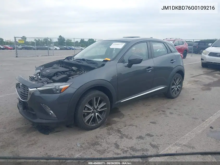 2016 Mazda Cx-3 Grand Touring VIN: JM1DKBD76G0109216 Lot: 45488371