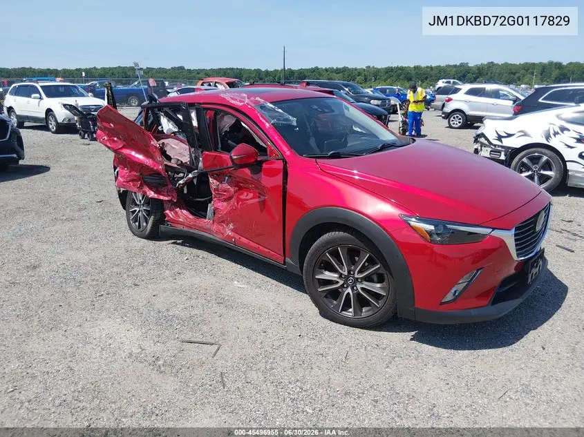 2016 Mazda Cx-3 Grand Touring VIN: JM1DKBD72G0117829 Lot: 45496955