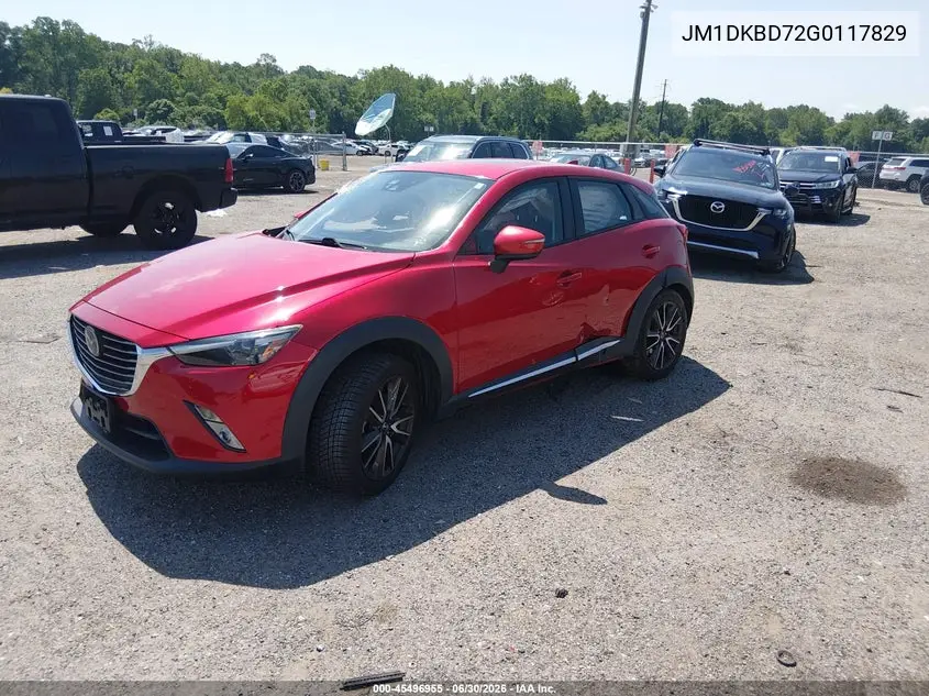 2016 Mazda Cx-3 Grand Touring VIN: JM1DKBD72G0117829 Lot: 45496955