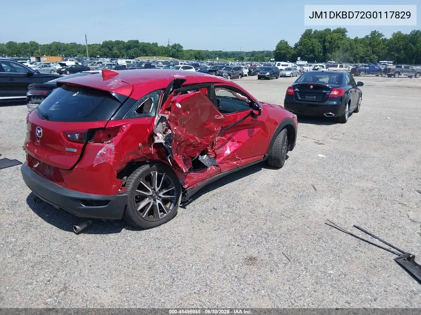 2016 Mazda Cx-3 Grand Touring VIN: JM1DKBD72G0117829 Lot: 45496955