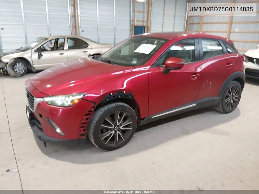 2016 Mazda Cx-3 Grand Touring VIN: JM1DKBD75G0114035 Lot: 45528414