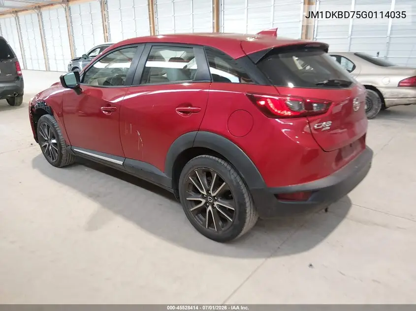 2016 Mazda Cx-3 Grand Touring VIN: JM1DKBD75G0114035 Lot: 45528414