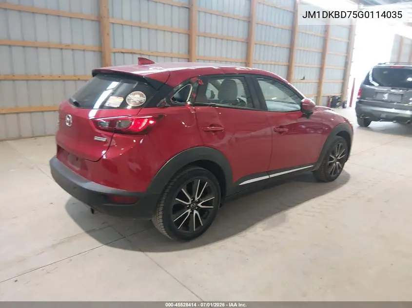 2016 Mazda Cx-3 Grand Touring VIN: JM1DKBD75G0114035 Lot: 45528414