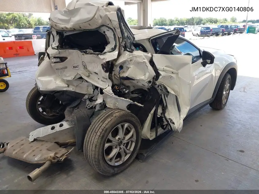 2016 Mazda Cx-3 Touring VIN: JM1DKDC7XG0140806 Lot: 45543305