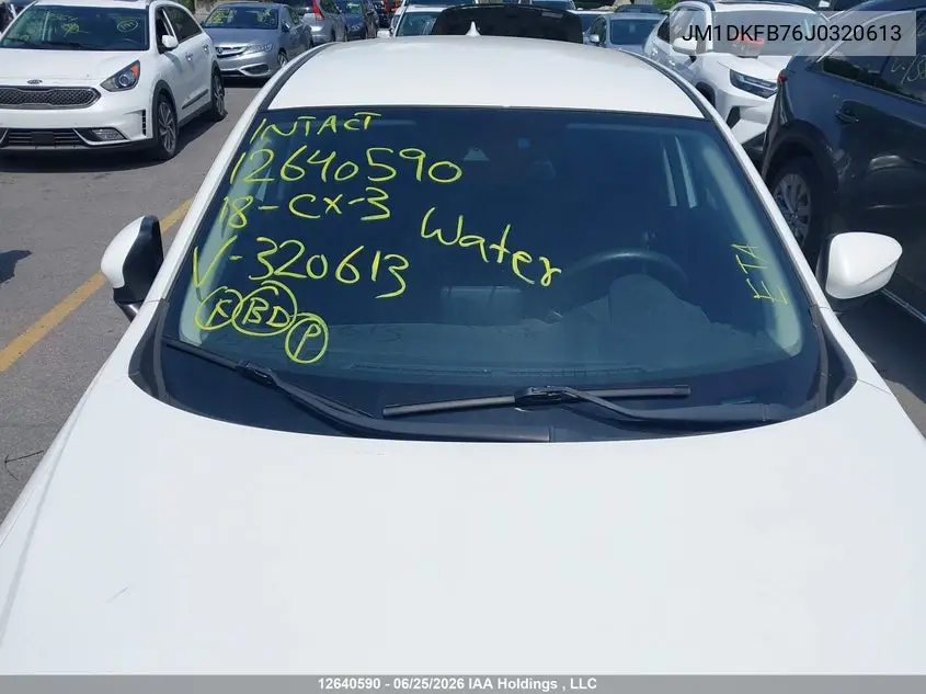 2018 Mazda Cx-3 VIN: JM1DKFB76J0320613 Lot: 12640590