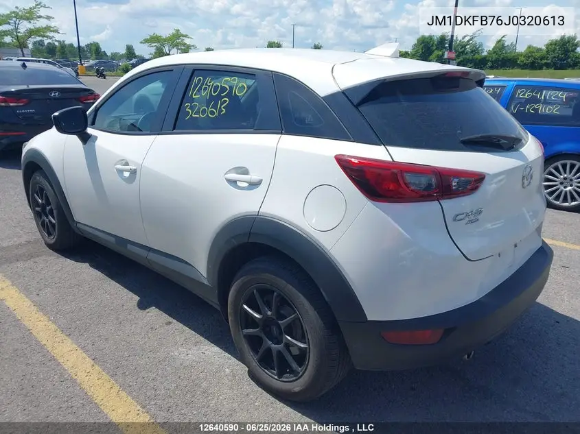 2018 Mazda Cx-3 VIN: JM1DKFB76J0320613 Lot: 12640590