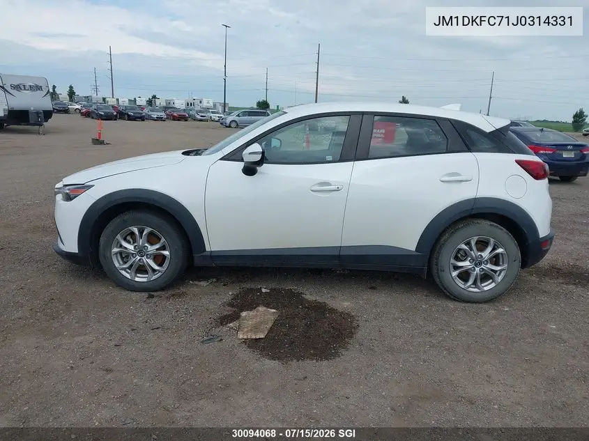 2018 Mazda Cx-3 Touring VIN: JM1DKFC71J0314331 Lot: 30094068
