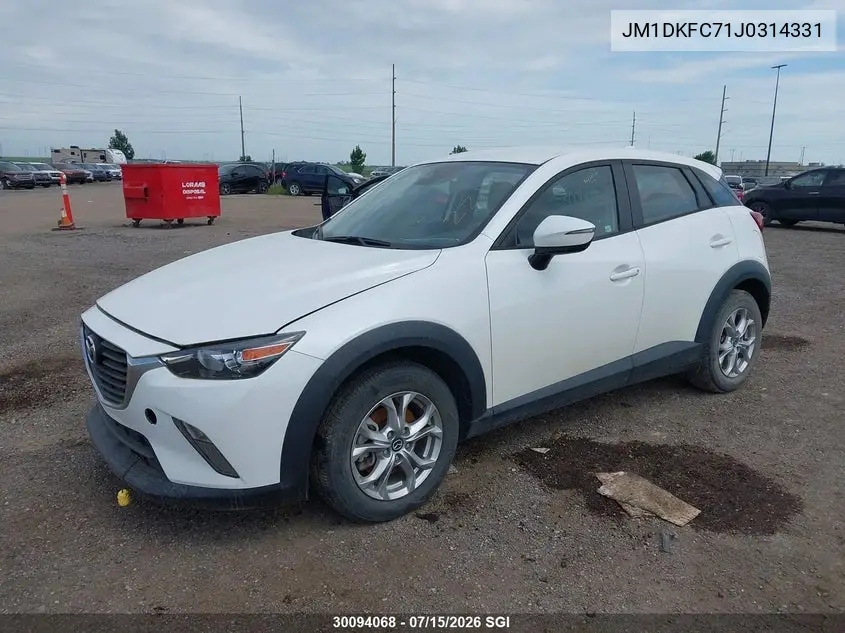 2018 Mazda Cx-3 Touring VIN: JM1DKFC71J0314331 Lot: 30094068