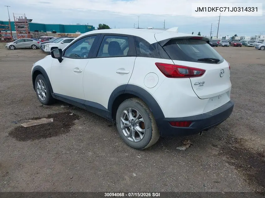 2018 Mazda Cx-3 Touring VIN: JM1DKFC71J0314331 Lot: 30094068