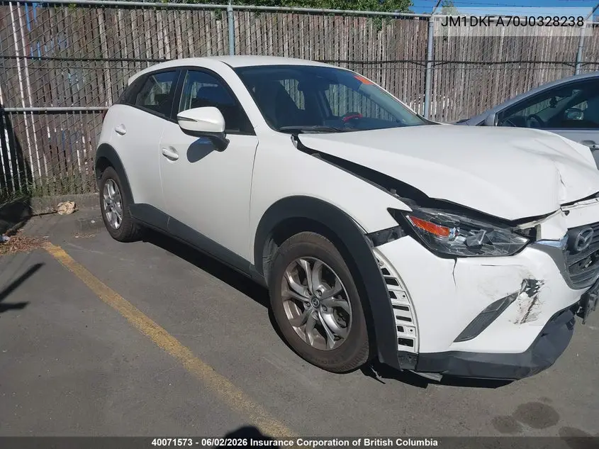 2018 Mazda Cx-3 Sv VIN: JM1DKFA70J0328238 Lot: 40071573