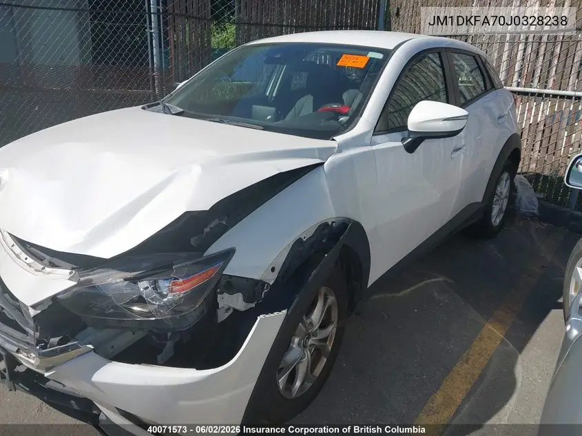 2018 Mazda Cx-3 Sv VIN: JM1DKFA70J0328238 Lot: 40071573