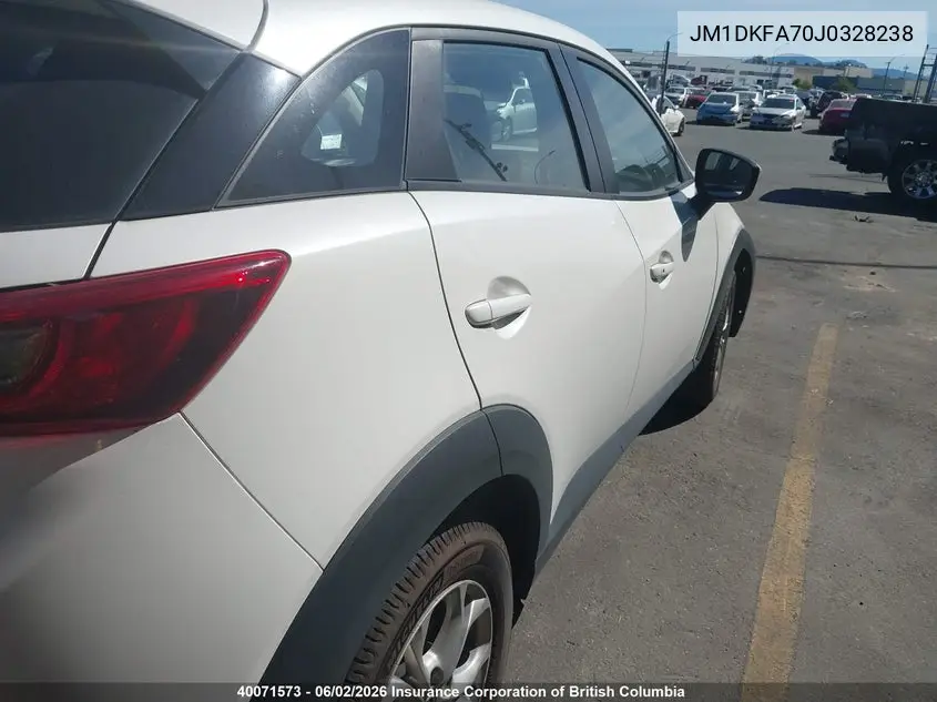 2018 Mazda Cx-3 Sv VIN: JM1DKFA70J0328238 Lot: 40071573