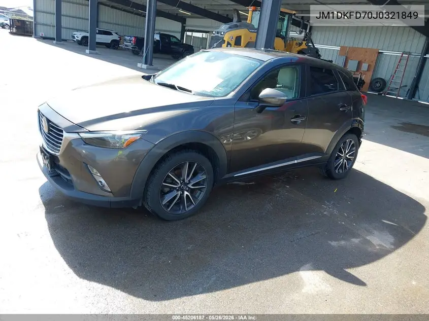 2018 Mazda Cx-3 Grand Touring VIN: JM1DKFD70J0321849 Lot: 45206187
