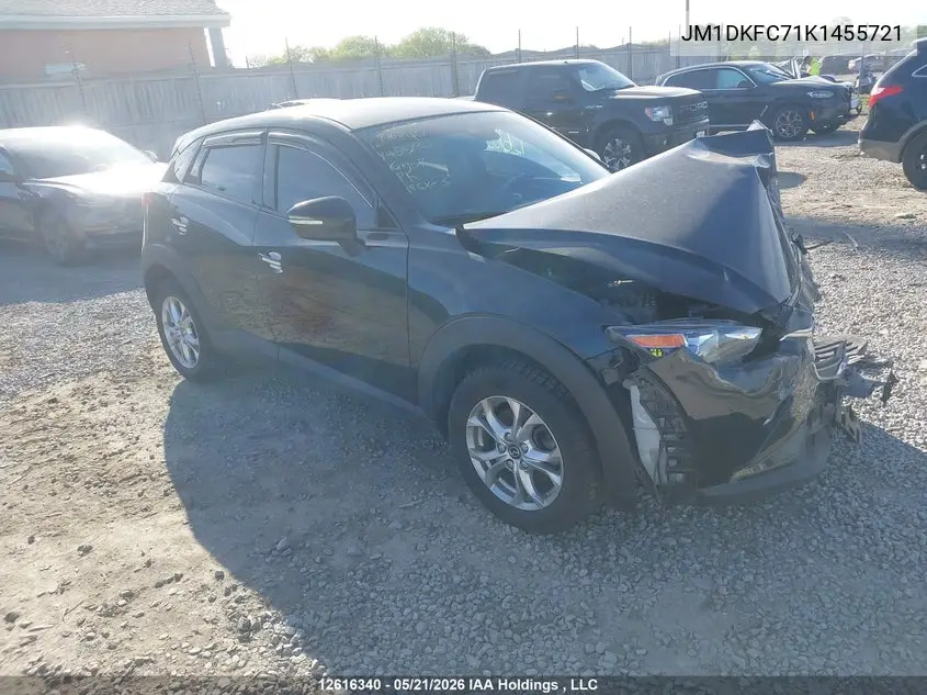 2019 Mazda Cx-3 VIN: JM1DKFC71K1455721 Lot: 12616340