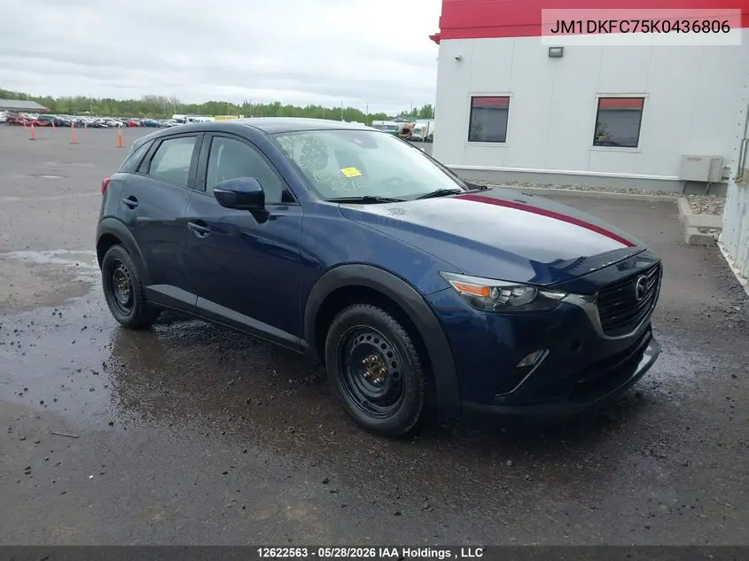 2019 Mazda Cx-3 Touring VIN: JM1DKFC75K0436806 Lot: 12622563