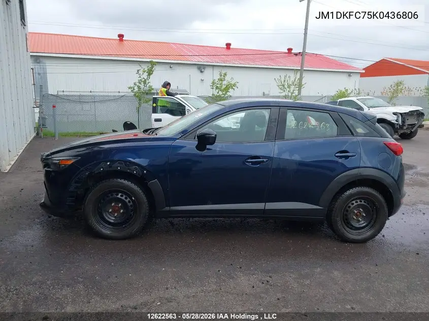 2019 Mazda Cx-3 Touring VIN: JM1DKFC75K0436806 Lot: 12622563