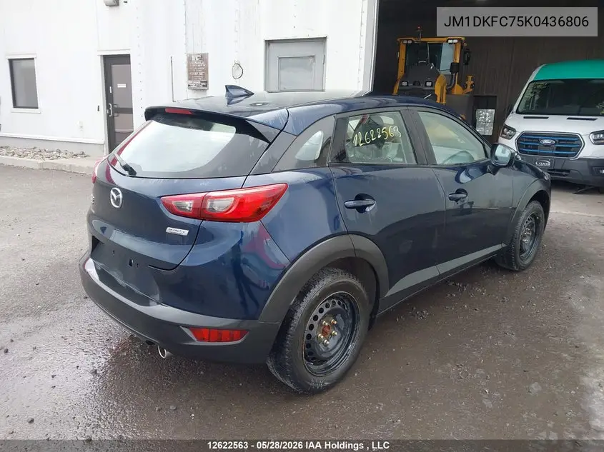 2019 Mazda Cx-3 Touring VIN: JM1DKFC75K0436806 Lot: 12622563