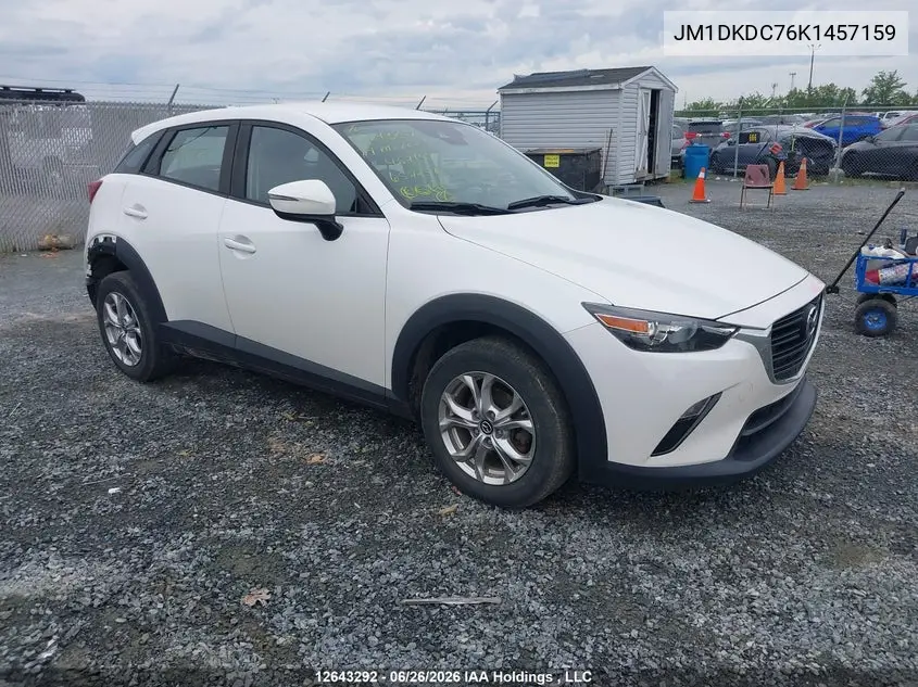 2019 Mazda Cx-3 Gs VIN: JM1DKDC76K1457159 Lot: 12643292