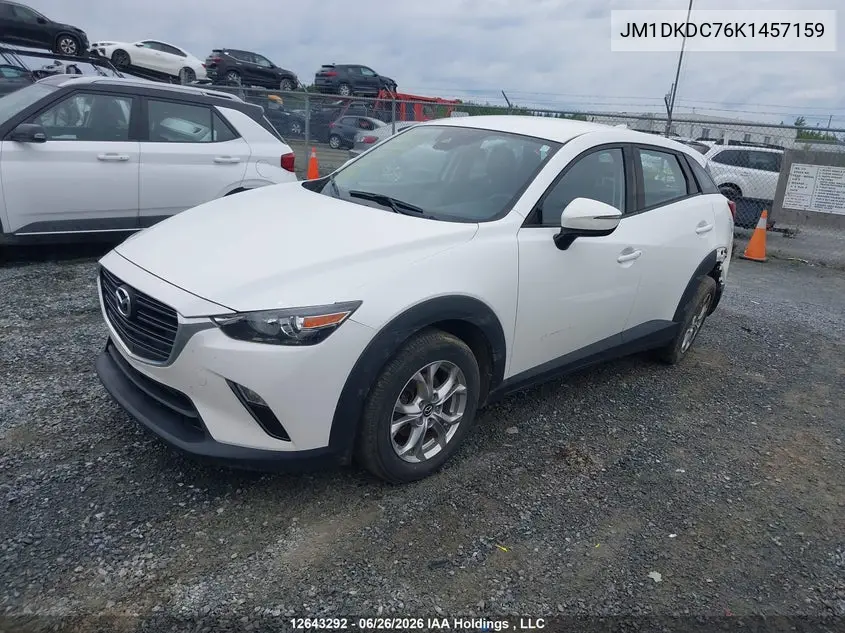 2019 Mazda Cx-3 Gs VIN: JM1DKDC76K1457159 Lot: 12643292