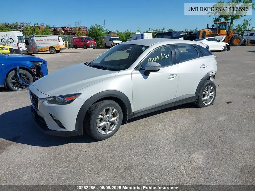 2019 Mazda Cx-3 Gs VIN: JM1DKFC75K1416596 Lot: 20262286
