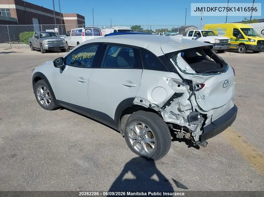 2019 Mazda Cx-3 Gs VIN: JM1DKFC75K1416596 Lot: 20262286