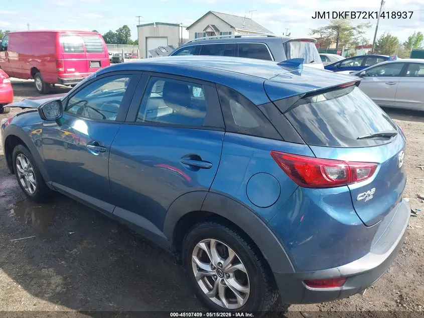 2019 Mazda Cx-3 Sport VIN: JM1DKFB72K1418937 Lot: 45107409