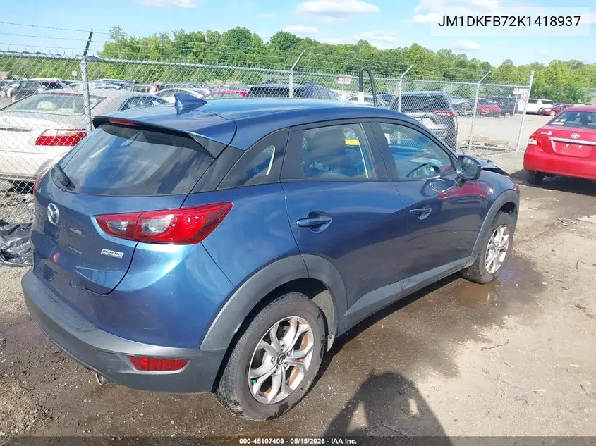2019 Mazda Cx-3 Sport VIN: JM1DKFB72K1418937 Lot: 45107409