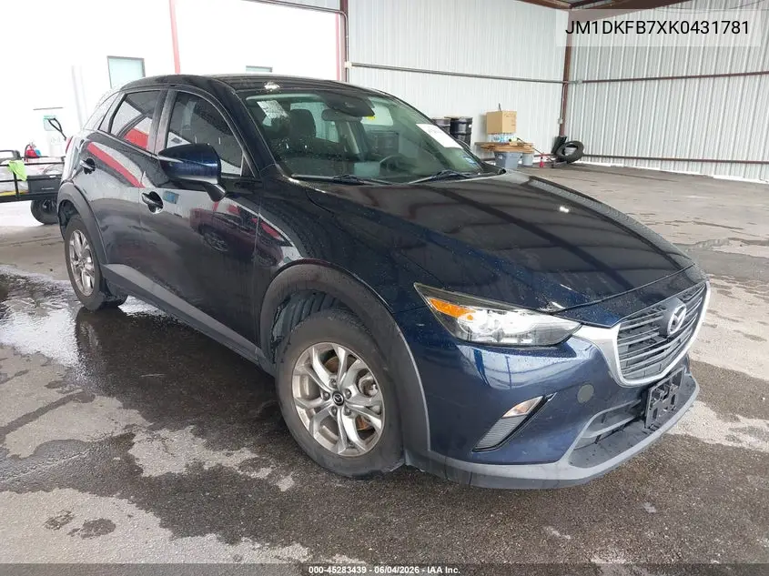 2019 Mazda Cx-3 Sport VIN: JM1DKFB7XK0431781 Lot: 45283439