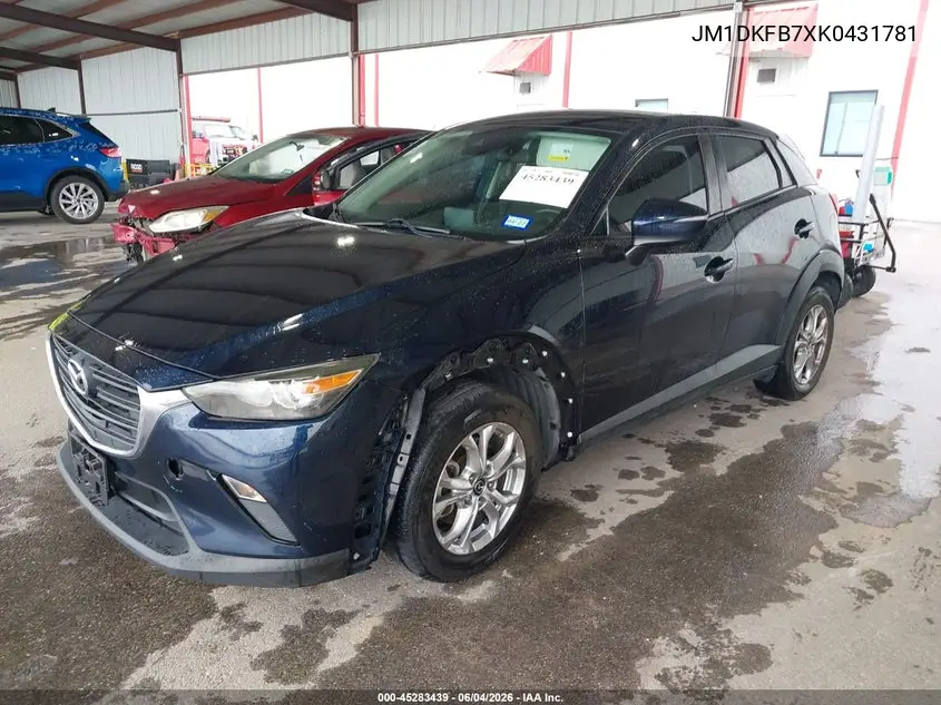 2019 Mazda Cx-3 Sport VIN: JM1DKFB7XK0431781 Lot: 45283439