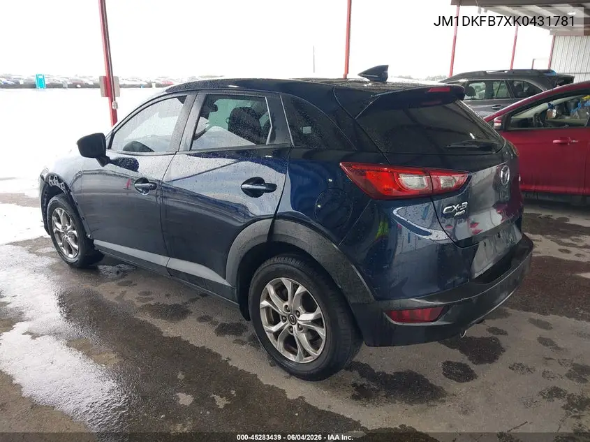 2019 Mazda Cx-3 Sport VIN: JM1DKFB7XK0431781 Lot: 45283439