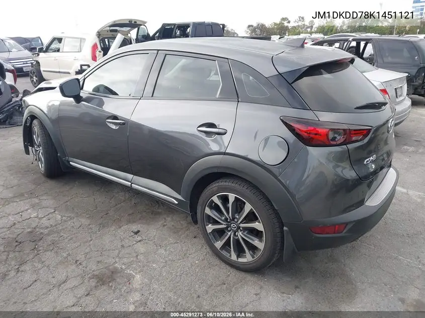 2019 Mazda Cx-3 Grand Touring VIN: JM1DKDD78K1451121 Lot: 45291273