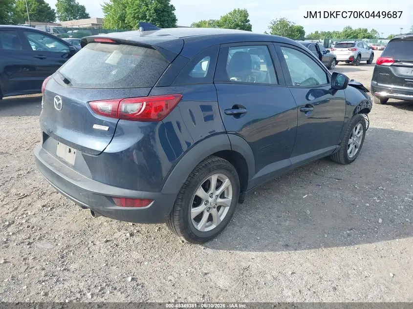 2019 Mazda Cx-3 Touring VIN: JM1DKFC70K0449687 Lot: 45349381