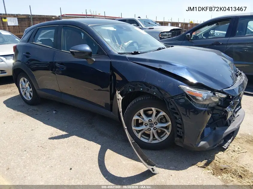 2019 Mazda Cx-3 Sport VIN: JM1DKFB72K0413467 Lot: 45521500