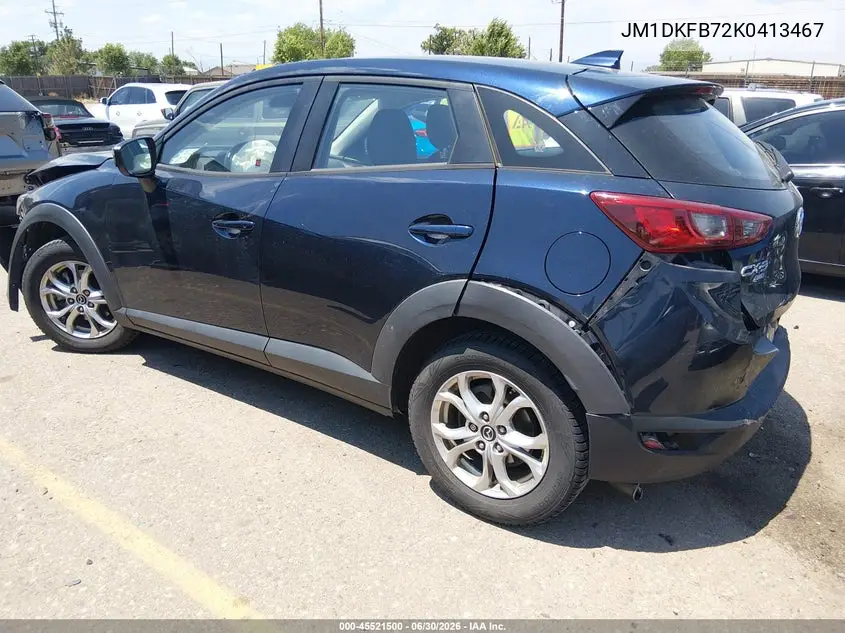 2019 Mazda Cx-3 Sport VIN: JM1DKFB72K0413467 Lot: 45521500