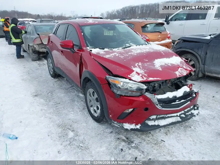 2020 Mazda Cx-3 VIN: JM1DKFB73L1463287 Lot: 12535025