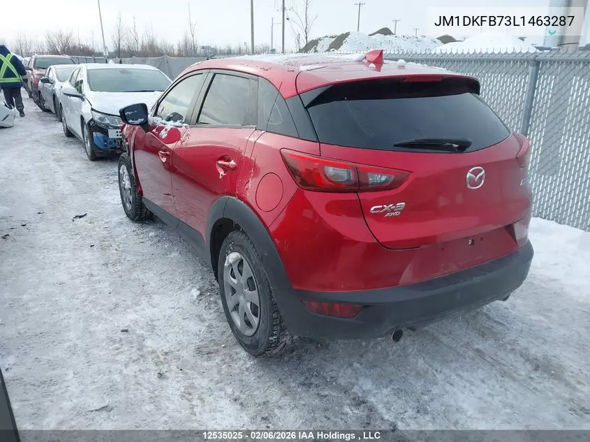 2020 Mazda Cx-3 VIN: JM1DKFB73L1463287 Lot: 12535025