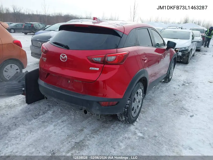 2020 Mazda Cx-3 VIN: JM1DKFB73L1463287 Lot: 12535025
