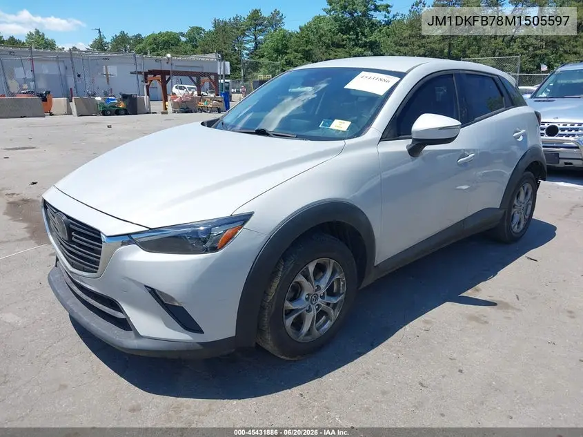 2021 Mazda Cx-3 Sport VIN: JM1DKFB78M1505597 Lot: 45431886
