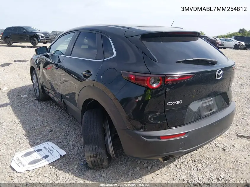 2021 Mazda Cx-30 Select VIN: 3MVDMABL7MM254812 Lot: 45665215