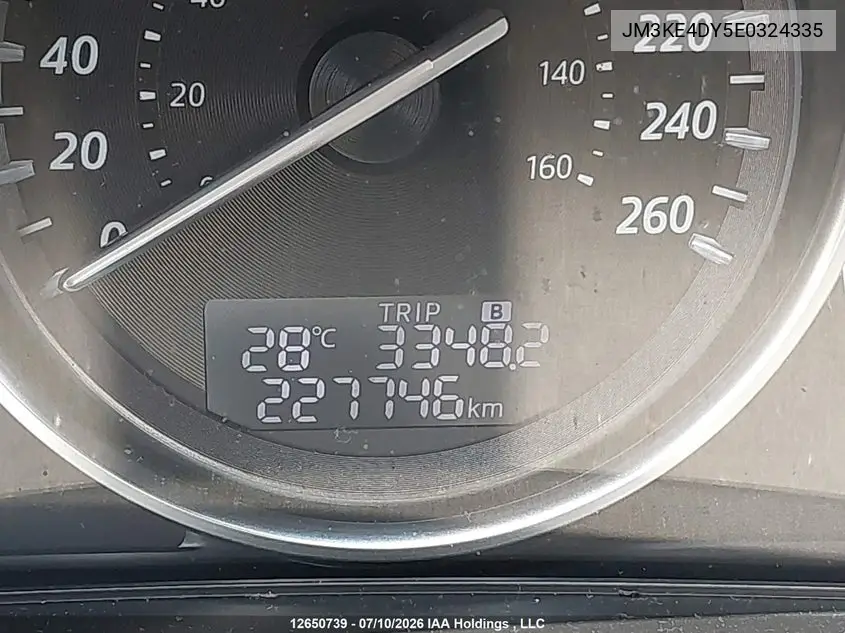 2014 Mazda Cx-5 Gt VIN: JM3KE4DY5E0324335 Lot: 12650739x