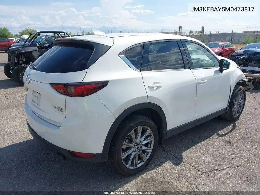 2021 Mazda Cx-5 Grand Touring Reserve VIN: JM3KFBAY5M0473817 Lot: 45675513
