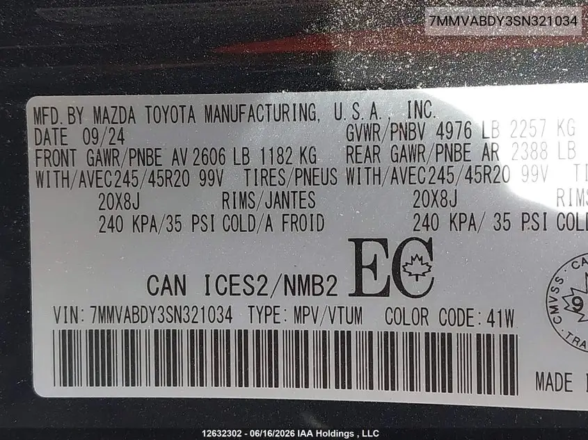 2025 Mazda Cx-50 Gt/Meridian VIN: 7MMVABDY3SN321034 Lot: 12632302