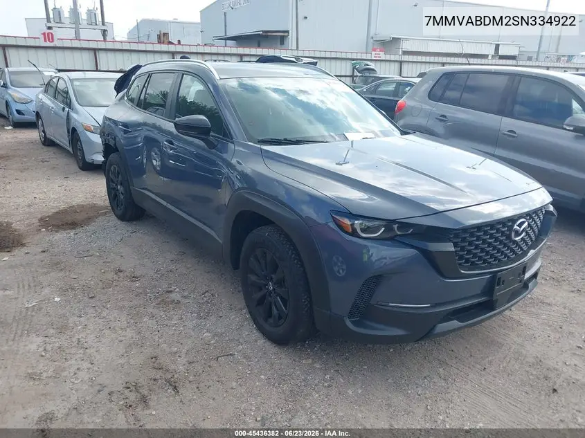 2025 Mazda Cx-50 2.5 S Premium Package VIN: 7MMVABDM2SN334922 Lot: 45436382